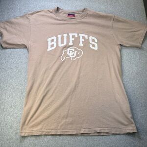 Champion Colorado Buffs CU Logo T-Shirt Tan Sz L‎ NCAA College Tee
